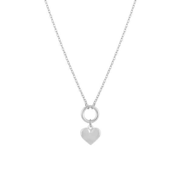 Collar de mujer de acero inoxidable con colgante de corazón.