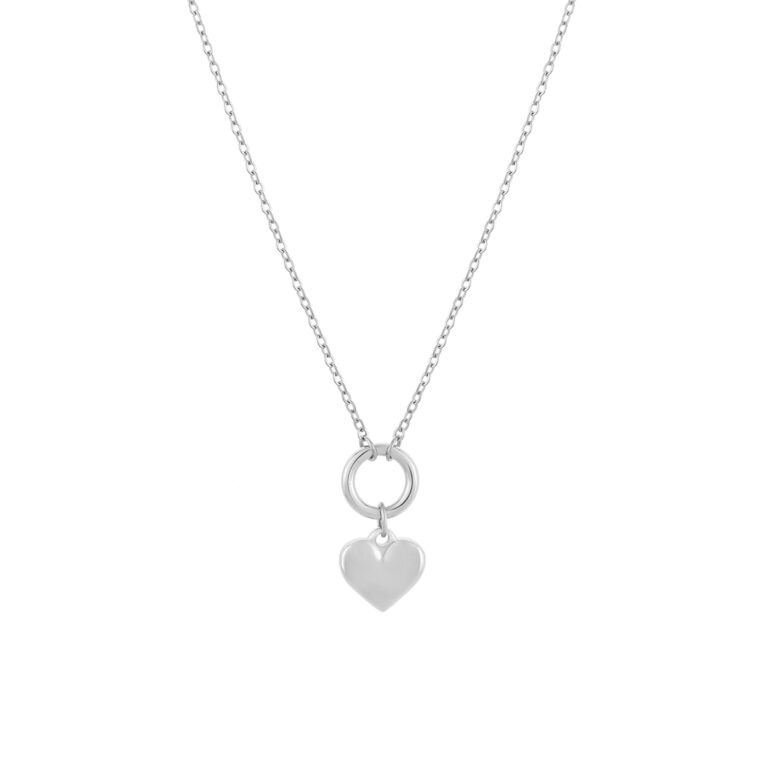 Collar de mujer de acero inoxidable con colgante de corazón.