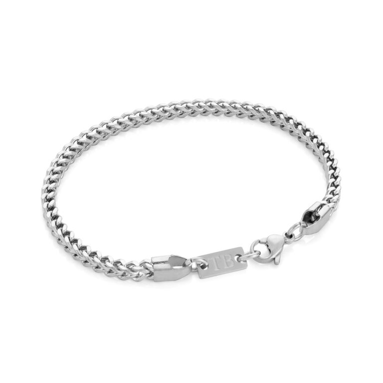 pulsera de hombre de acero inoxidable plateada