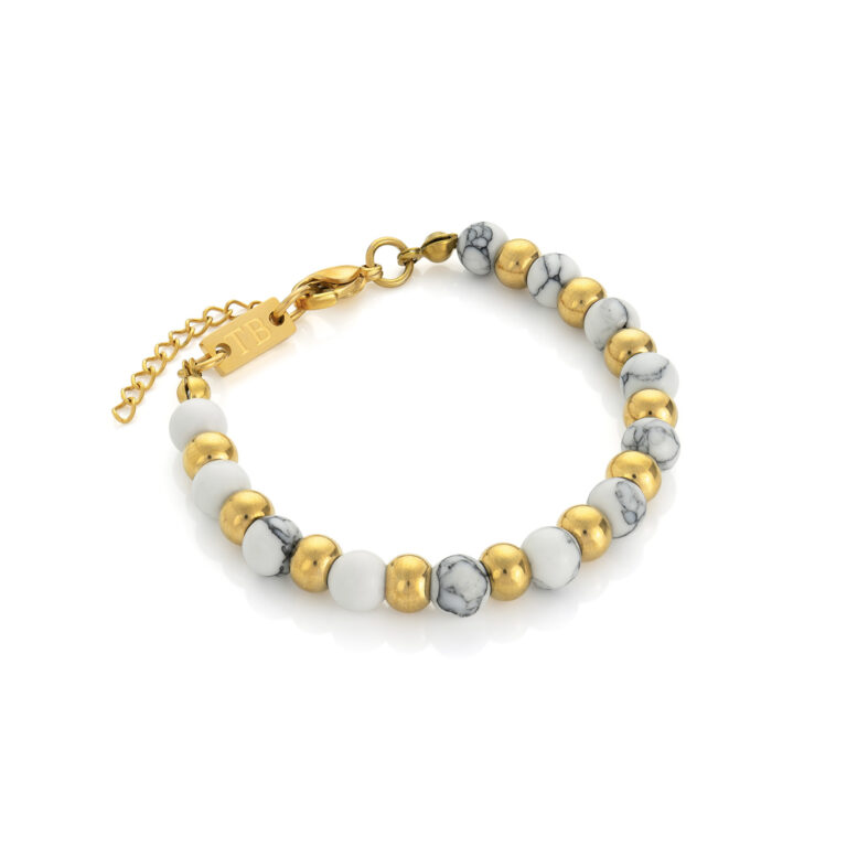 Pulseras de mujer con piedras naturales de jaspe gris.