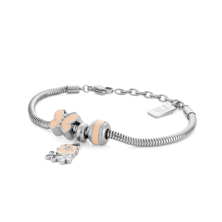 pulsera de mujer con cuentas de acero inoxidable