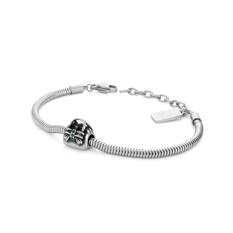 pulsera de mujer con cuentas, colgante de cartera con diamantes verdes