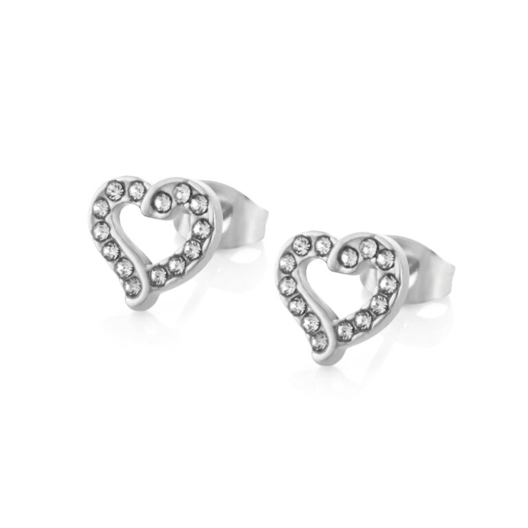 Pendiente mujer corazon con brillante