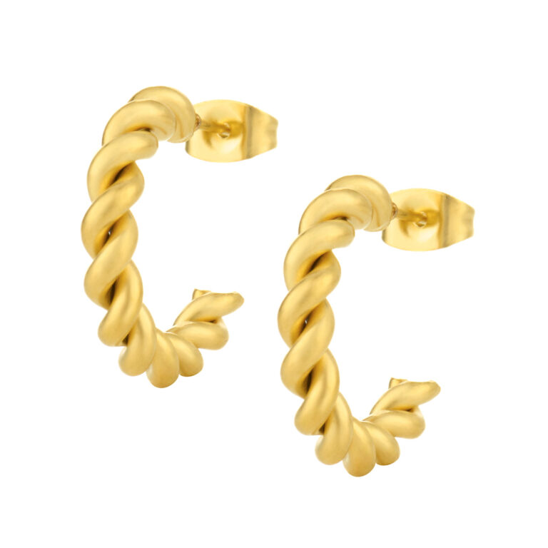 Pendiente Mujer Dorado Twist 4mm