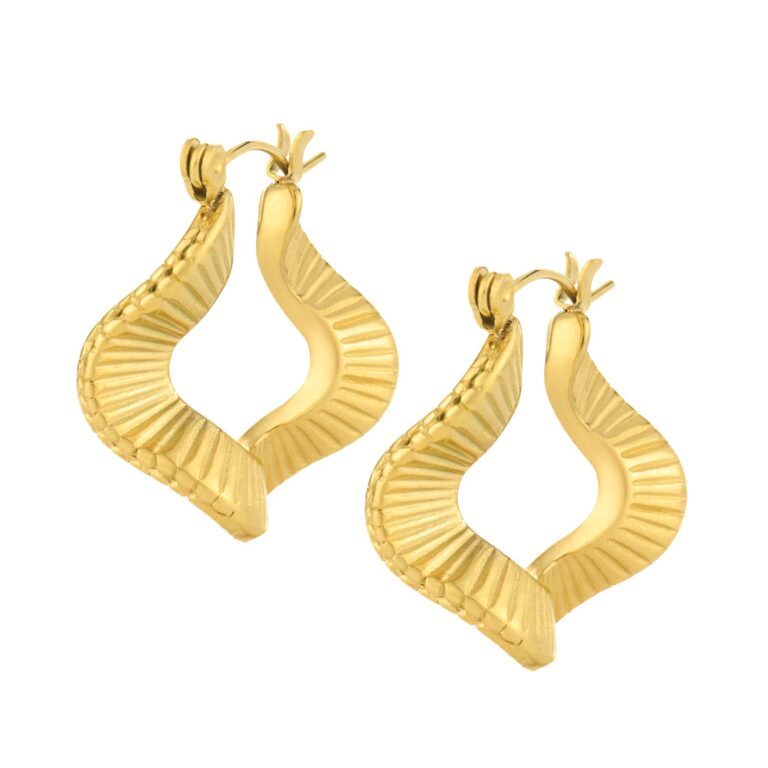 Pendiente Mujer Dorado Wave