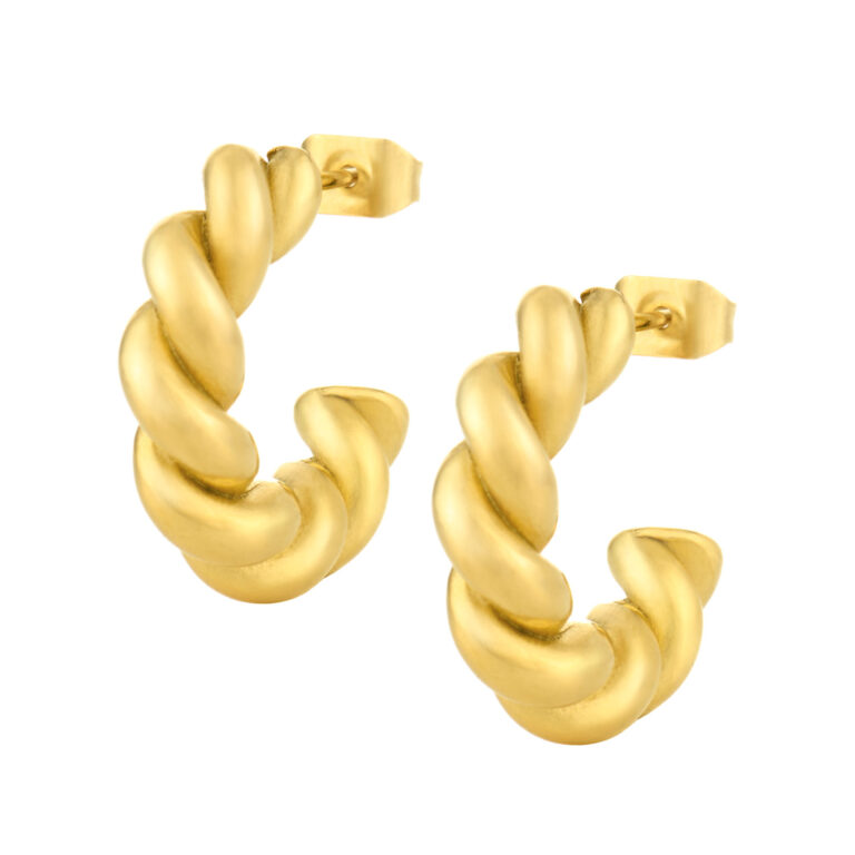 Pendiente Mujer Dorado Twist 5mm