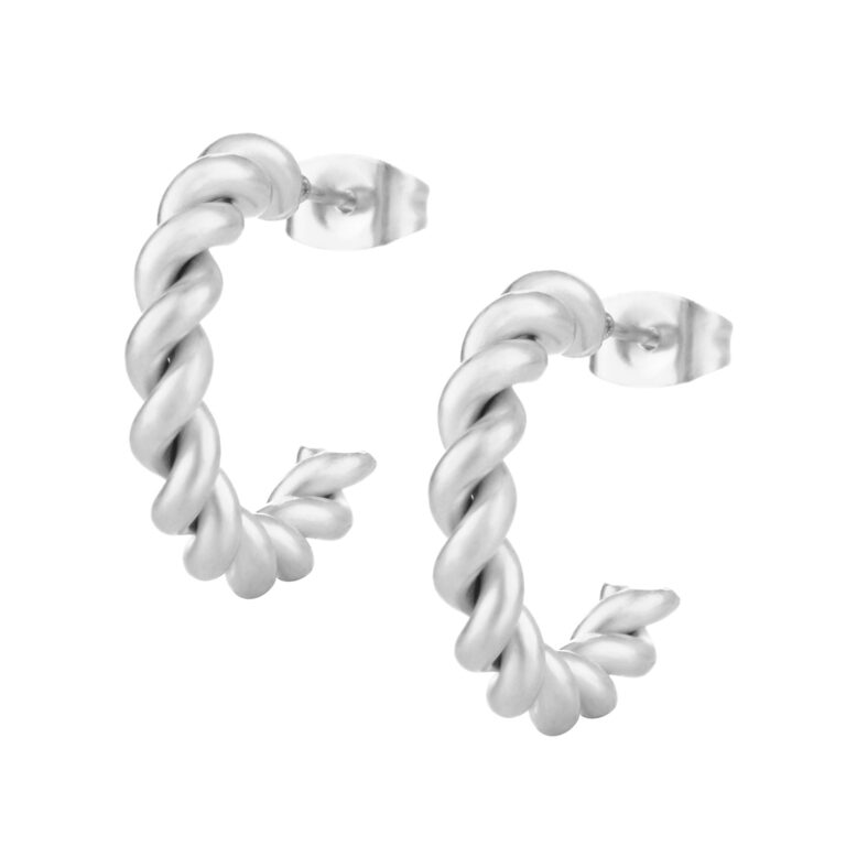 Pendiente Mujer Plateado Twist 4mm