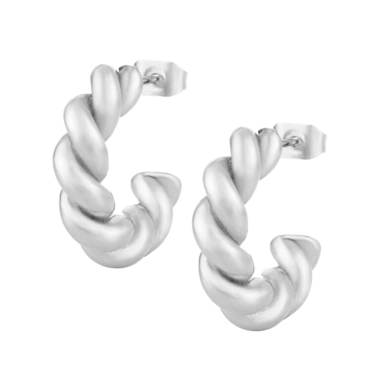 Pendiente Mujer Plateado Twist 5mm