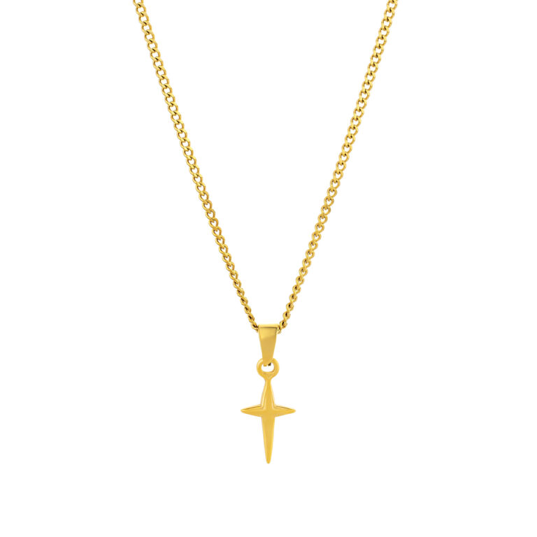 collar para hombre dorado con cruz clermont