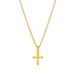 collar para hombre dorado com cruz colombia