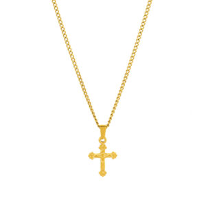 collar para hombre dorado com cruz colombia