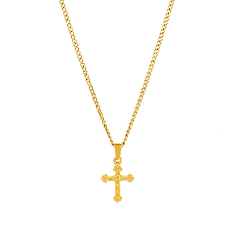 collar para hombre dorado com cruz colombia