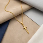 Collar Hombre Dorado Espada - Imagen 4