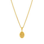 collar hombre dorado con medalla con cruz