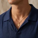 Collar Hombre Dorado Medalla Cruz - Imagen 5