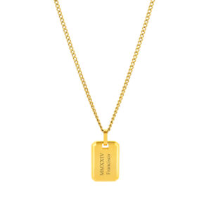 Collar para hombre dorado con placa personalizable Seattle
