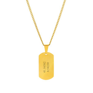 collar para hombre dorado con placa personalizable Troop