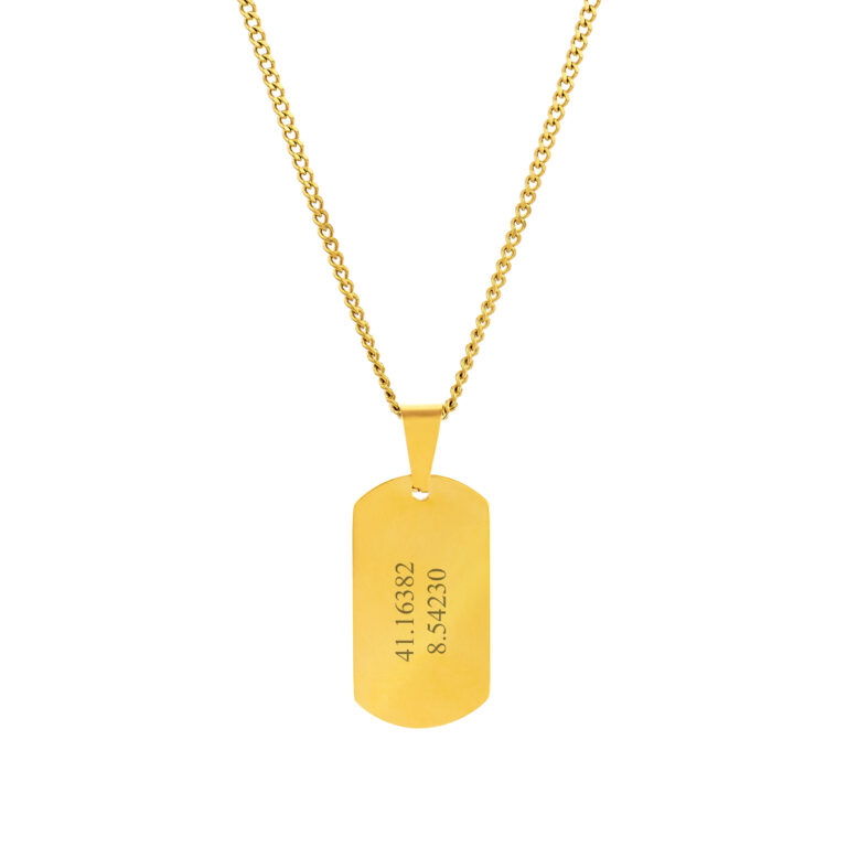 collar para hombre dorado con placa personalizable Troop