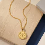 Collar Hombre Dorado Ojo Turco - Imagen 4