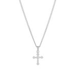 collar para hombre plateado con cruz columbia