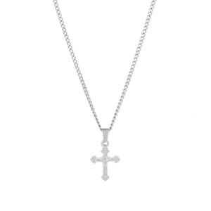 collar para hombre plateado con cruz columbia