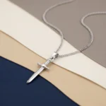Collar Hombre Plateado Espada - Imagen 4