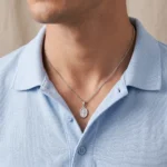Collar Hombre Plateado Medalla Cruz - Imagen 5