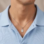 Collar Hombre Plateado Medalla Cruz - Imagen 7