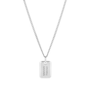 collar para hombre plateado com medalla plateada Seatle