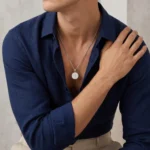 Collar Hombre Plateado Ojo Turco - Imagen 4