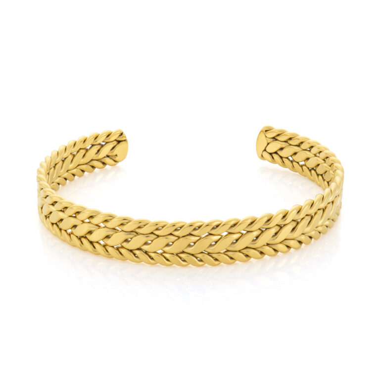 pulsera para hombre estilo esclava en dorado