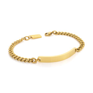 pulsera dorada para hombre oxnard e con placa personalizable