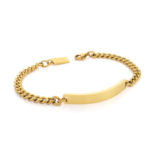 pulsera dorada para hombre oxnard e con placa personalizable