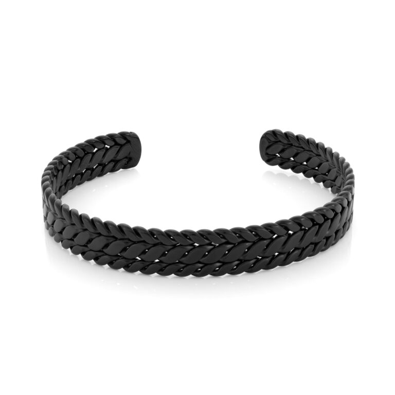 pulsera para hombre estilo esclava en color negra