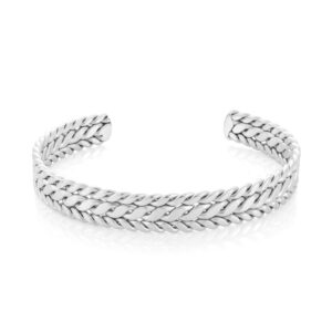 pulsera para hombre estilo esclava en plateado