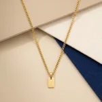 Collar Hombre Doradao con Medalla Inicial - Imagen 4