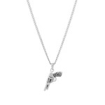 Collar Hombre Plateado Gun
