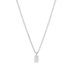 Collar Hombre Plateado con Medalla Inicial