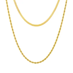 collar para mujer doble en acero inoxidable Caterina