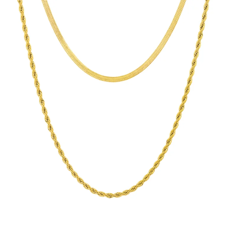 collar para mujer doble en acero inoxidable Caterina