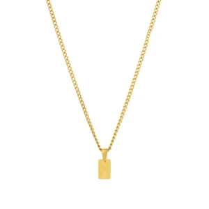 collar para mujer en acero inoxidable dorado con medalla inicial