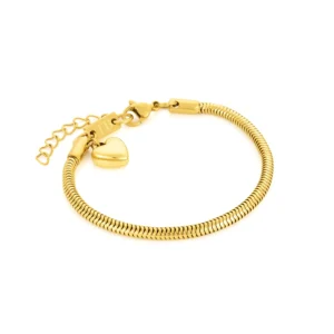 pulsera fresno com colgante corazon ara mujer en acero inoxidable dorado