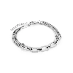 pulsera para mujer plateada en acero inoxidable modelo amelie