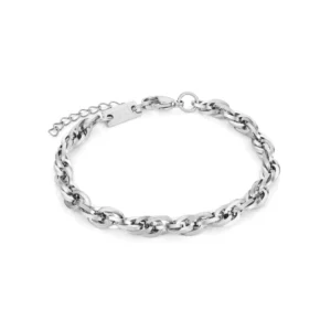 pulsera en acero inoxidable plateado bianca para mujer