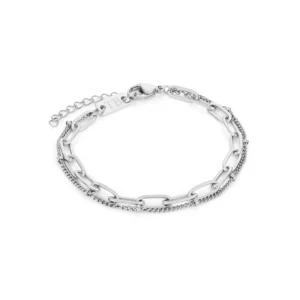 pulsera para mujer doble en acero inoxidable platedada monique